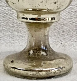 Coquetier verre soufflé peint églomisé mercurisé XIX