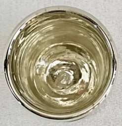 Coquetier verre soufflé peint églomisé mercurisé XIX