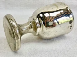 Coquetier verre soufflé peint églomisé mercurisé XIX