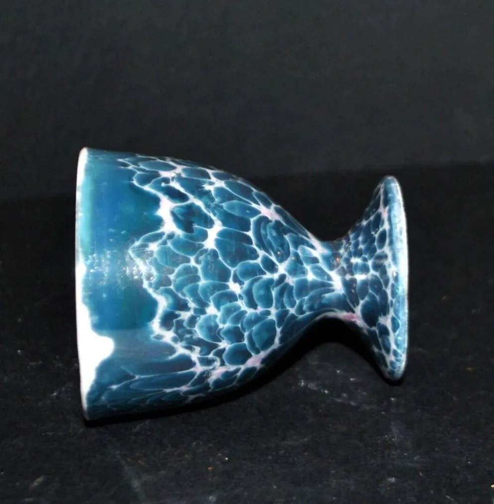 Coquetier vintage en porcelaine bleue