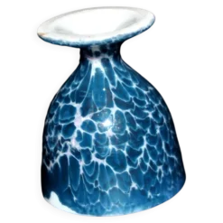 Coquetier vintage en porcelaine bleue
