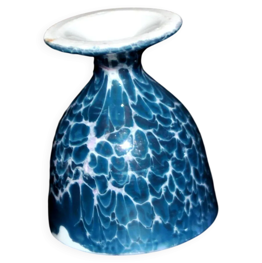 Coquetier vintage en porcelaine bleue