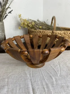 Corbeille à fruits en bois d’olivier