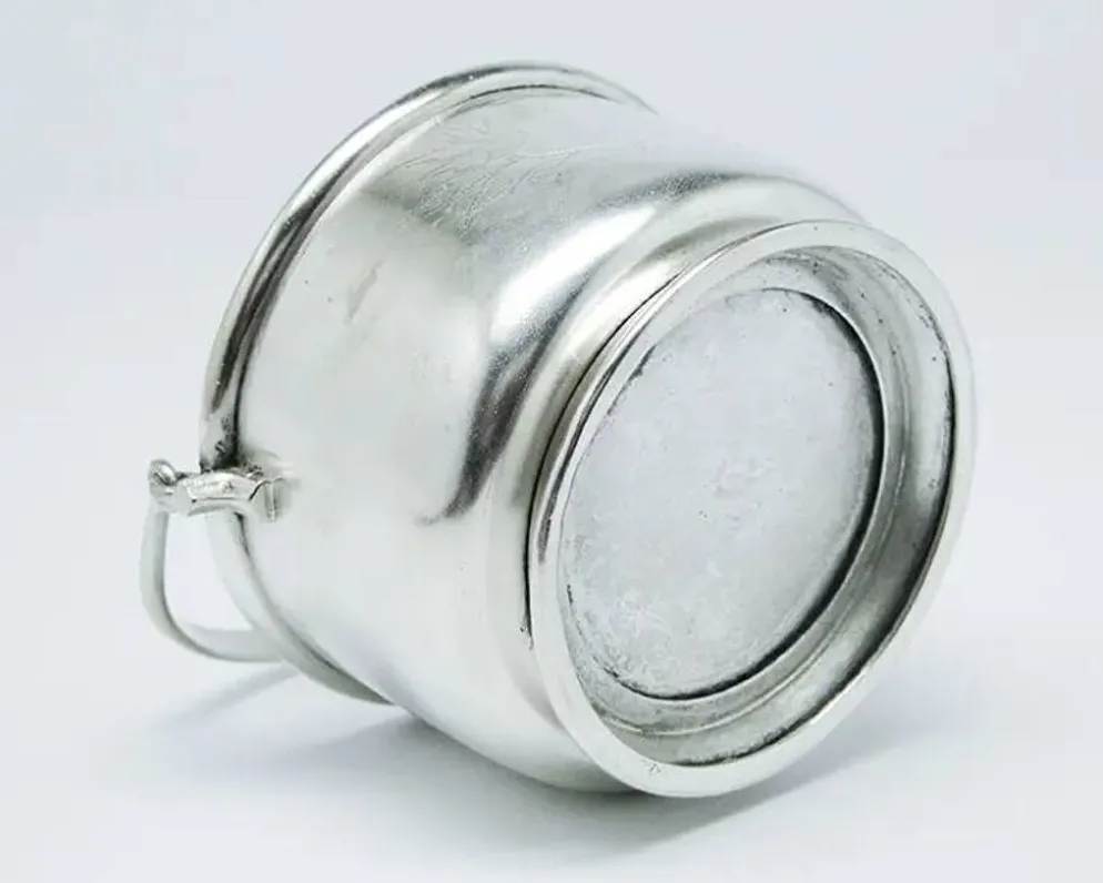 Corbeille industrielle à sucre, en laiton argenté, Pologne, 19e siècle