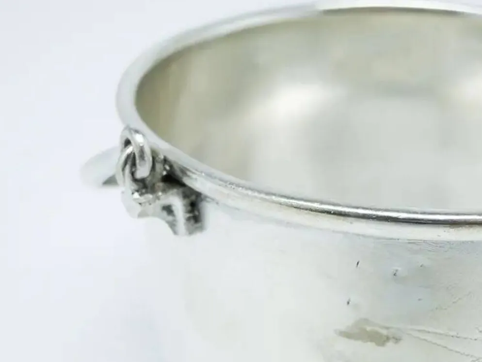 Corbeille industrielle à sucre, en laiton argenté, Pologne, 19e siècle