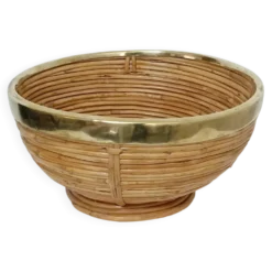 Corbeilles a fruits bambou laiton G Crespi 1970s