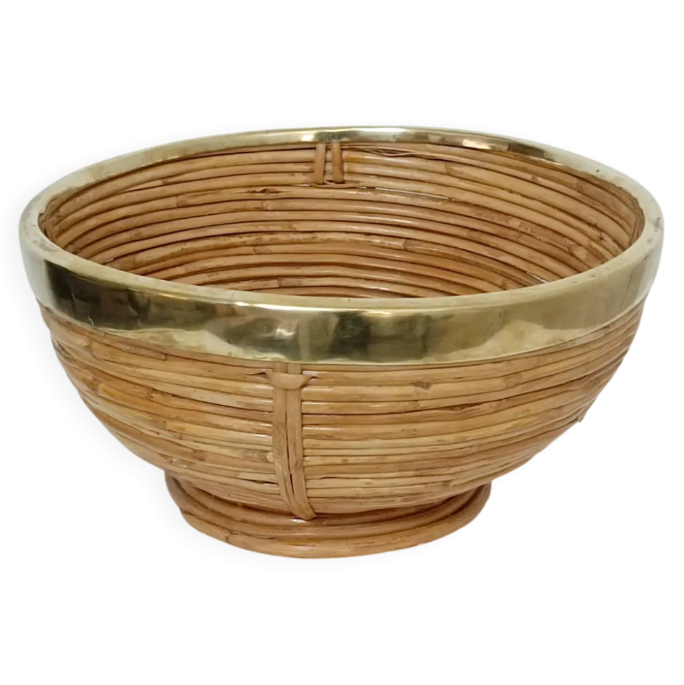 Corbeilles a fruits bambou laiton G Crespi 1970s