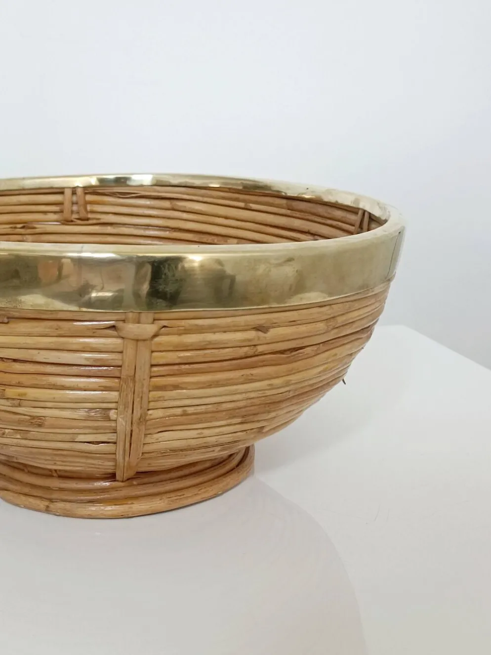 Corbeilles a fruits bambou laiton G Crespi 1970s
