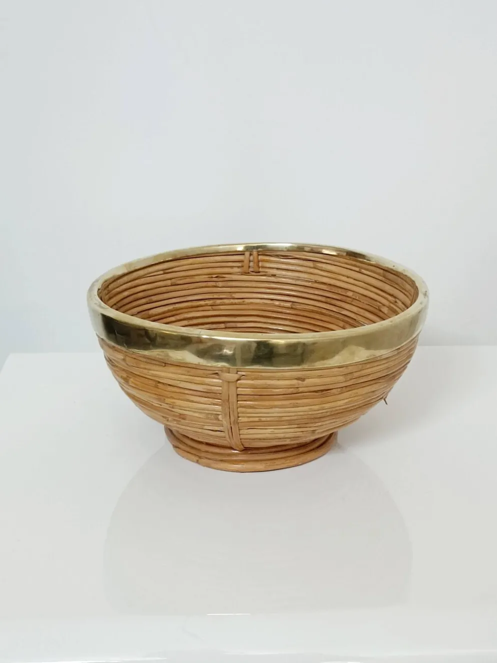 Corbeilles a fruits bambou laiton G Crespi 1970s