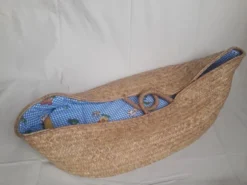 Couffin berceau bébé paille osier vintage