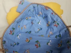Couffin berceau bébé paille osier vintage