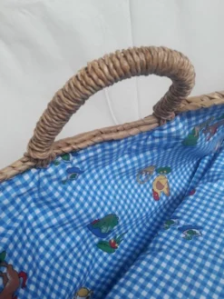 Couffin berceau bébé paille osier vintage