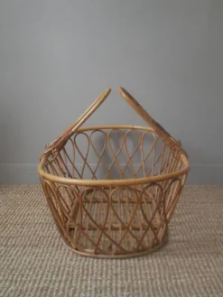 Couffin rotin osier bambou nacelle vintage fabrication artisanale décoration bohème boho scandinave