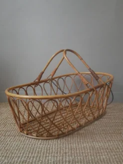 Couffin rotin osier bambou nacelle vintage fabrication artisanale décoration bohème boho scandinave