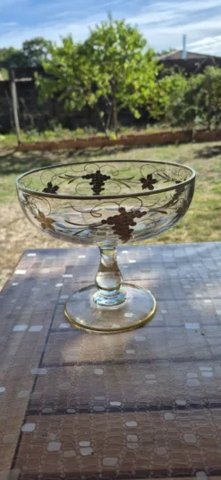 Coupe a fruit dorée a l'or fin