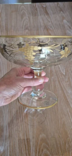 Coupe a fruit dorée a l'or fin