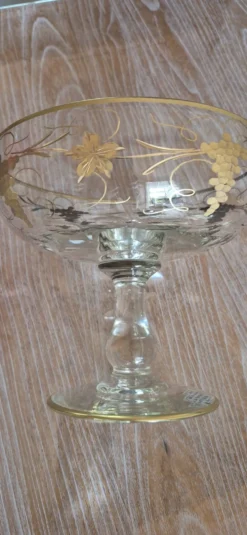 Coupe a fruit dorée a l'or fin