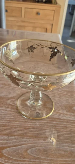 Coupe a fruit dorée a l'or fin