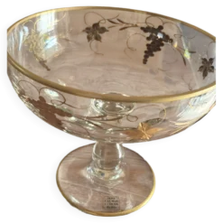 Coupe a fruit dorée a l'or fin
