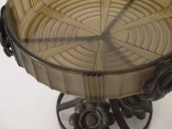 Coupe art deco en verre fumé et metal de Pierre d'avesn