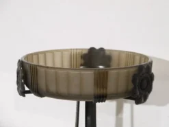 Coupe art deco en verre fumé et metal de Pierre d'avesn