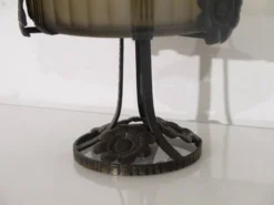 Coupe art deco en verre fumé et metal de Pierre d'avesn