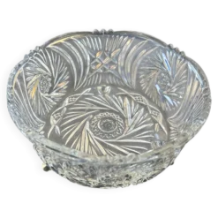 Coupe / compotier en cristal taillé sur pieds