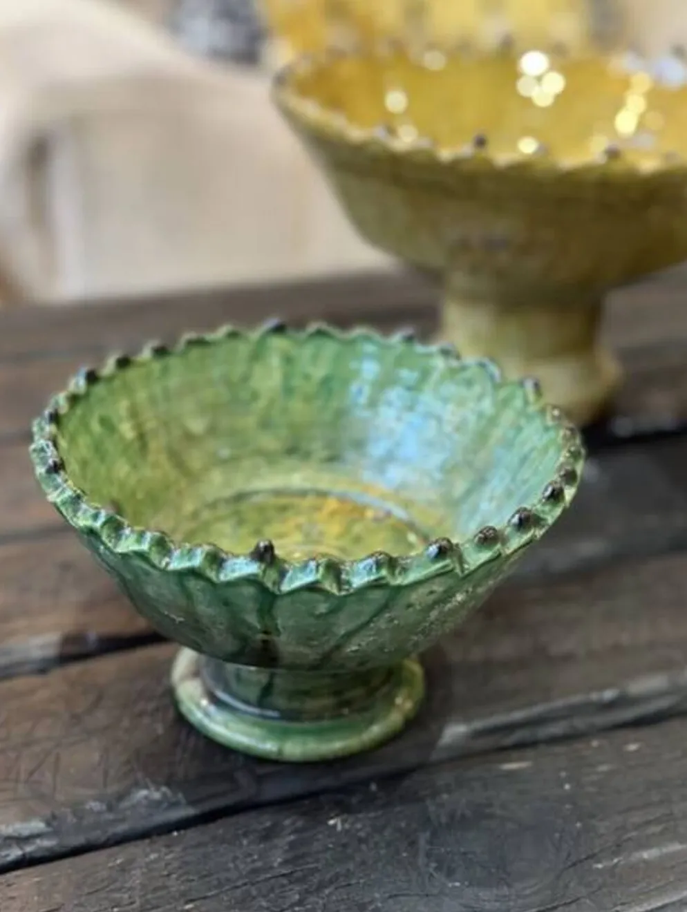 Coupe dentelee sur pied tamegroute - vert
