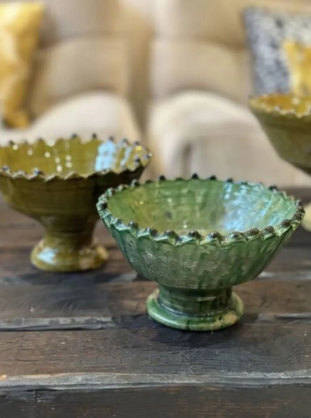 Coupe dentelee sur pied tamegroute - vert