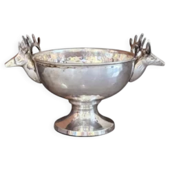 Coupe en argent vintage, petit seau à glace, bol décoratif européen, tête de cerf.
