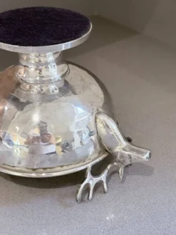 Coupe en argent vintage, petit seau à glace, bol décoratif européen, tête de cerf.