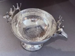 Coupe en argent vintage, petit seau à glace, bol décoratif européen, tête de cerf.