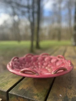 Coupe en céramique bordeaux, années 50