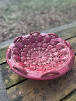 Coupe en céramique bordeaux, années 50