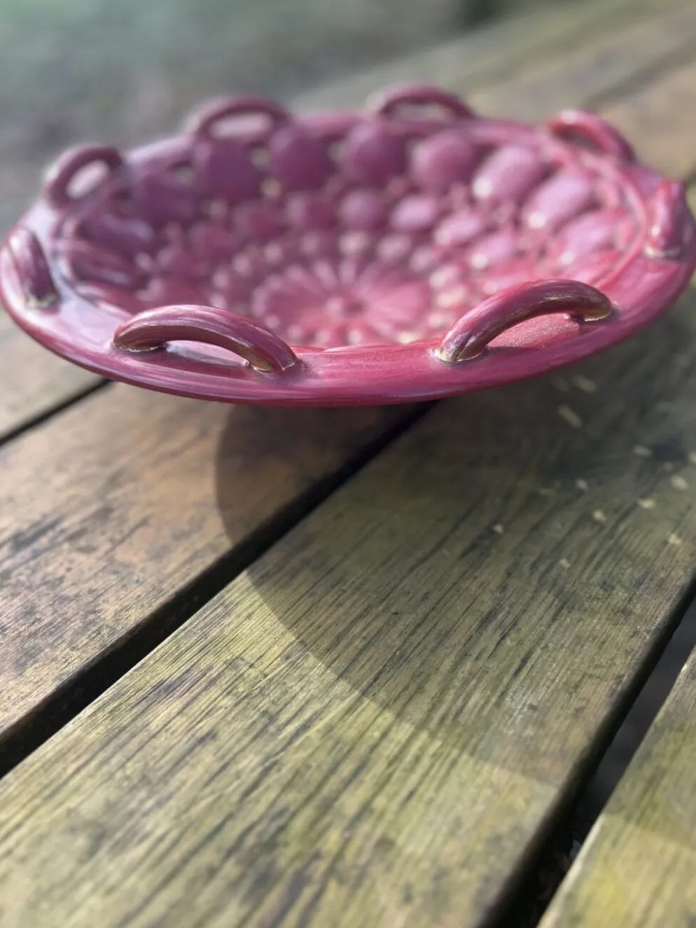 Coupe en céramique bordeaux, années 50