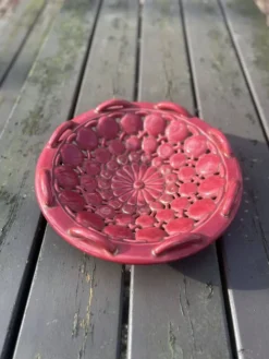 Coupe en céramique bordeaux, années 50
