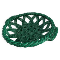 Coupe en céramique tressée verte