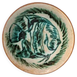 Coupe en grès décor poisson signée Maurice A. – céramique d'atelier