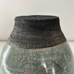 Coupe en raku céladon