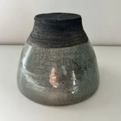 Coupe en raku céladon