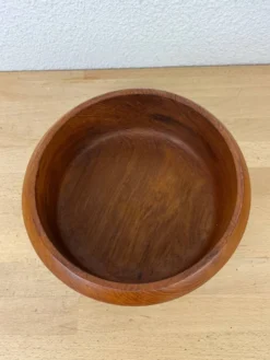 Coupe en teck scandinave et 4 ramequins