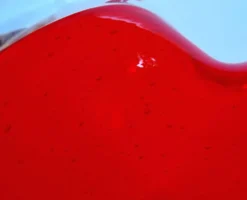 Coupe en verre de Murano rouge vintage Italie