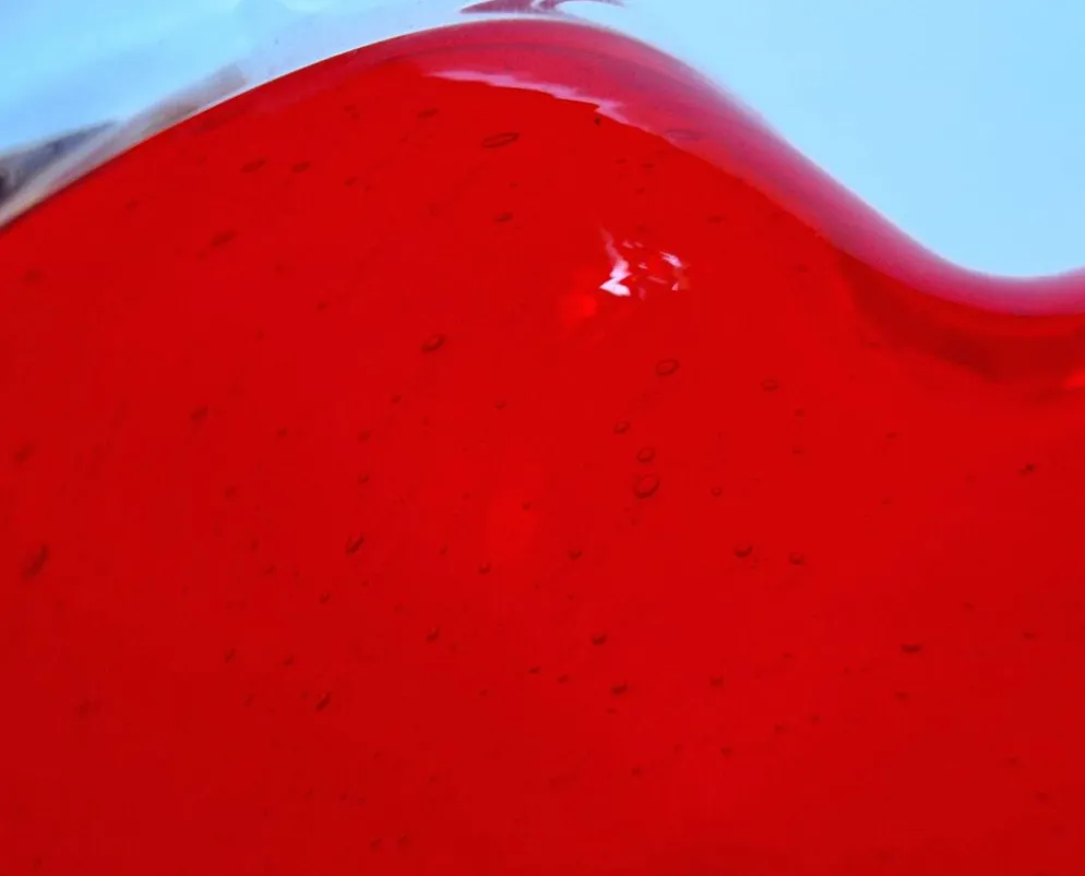 Coupe en verre de Murano rouge vintage Italie
