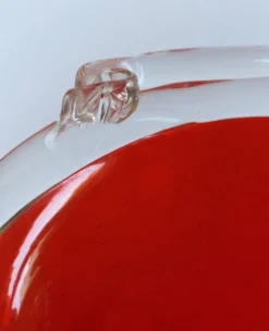 Coupe en verre de Murano rouge vintage Italie