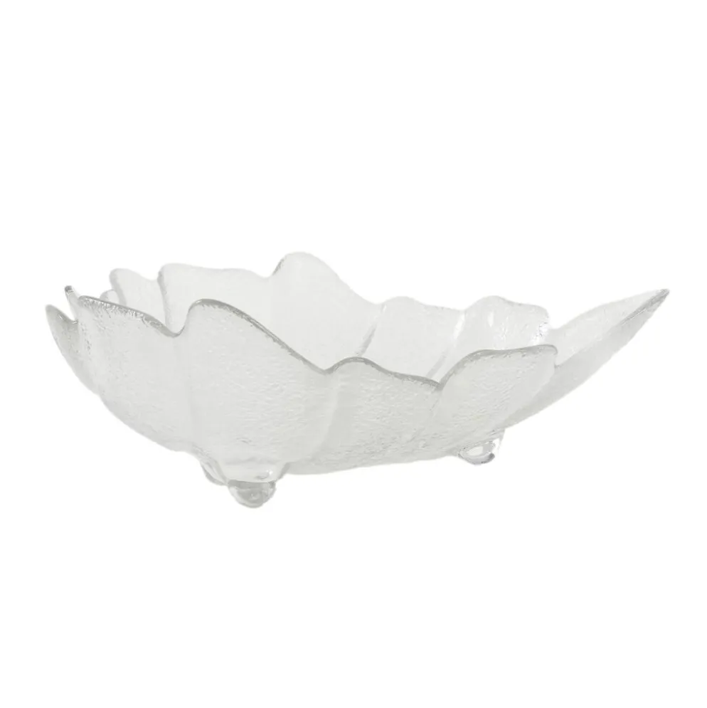 Coupe en verre en forme de feuille, design danois, années 1970, fabriquée au Danemark