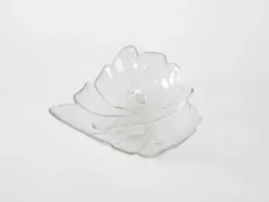 Coupe en verre en forme de feuille, design danois, années 1970, fabriquée au Danemark