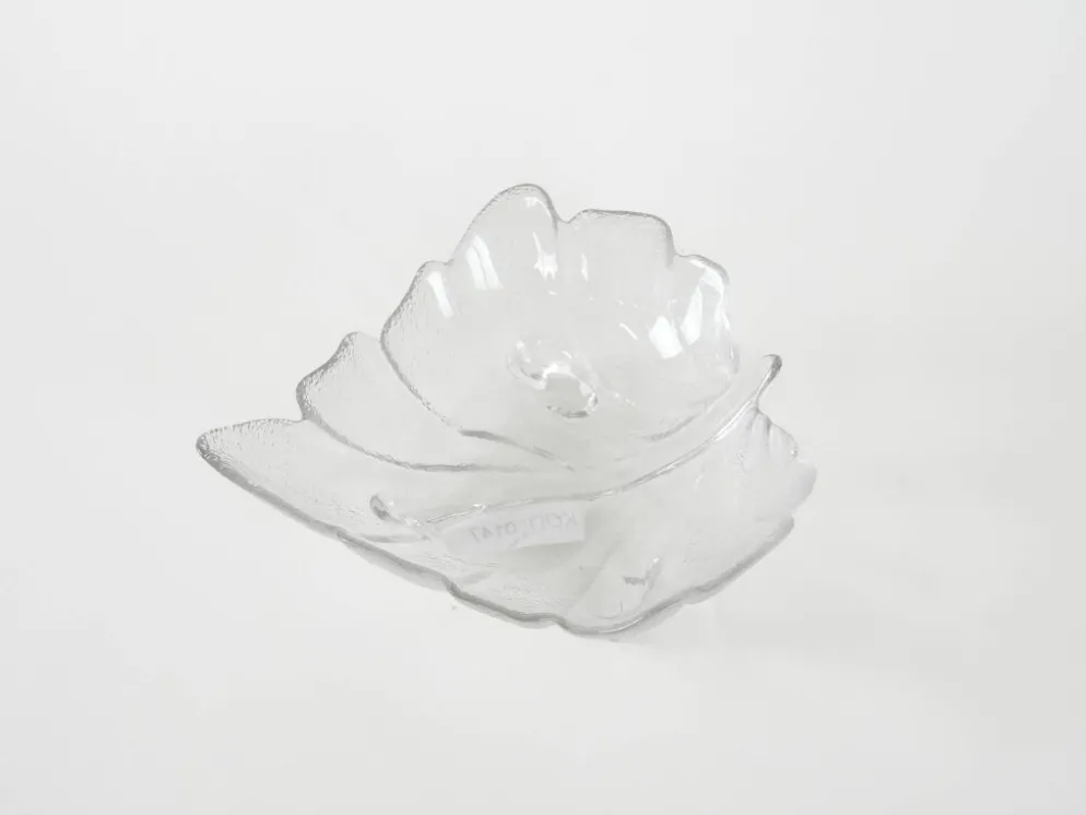 Coupe en verre en forme de feuille, design danois, années 1970, fabriquée au Danemark