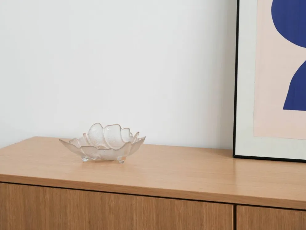 Coupe en verre en forme de feuille, design danois, années 1970, fabriquée au Danemark