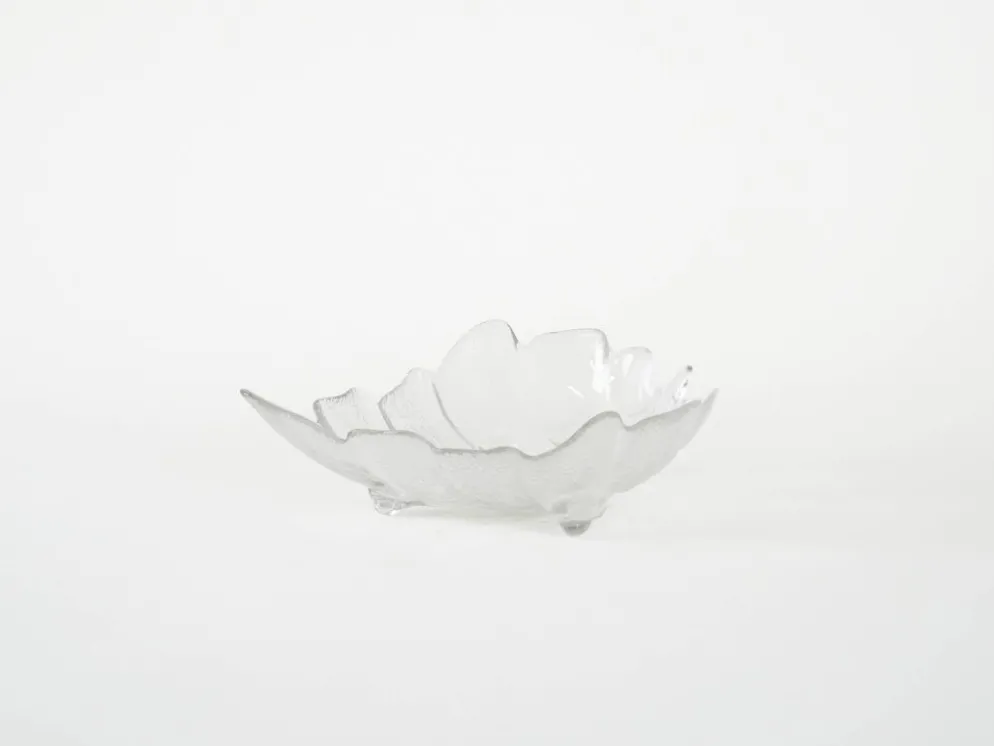 Coupe en verre en forme de feuille, design danois, années 1970, fabriquée au Danemark