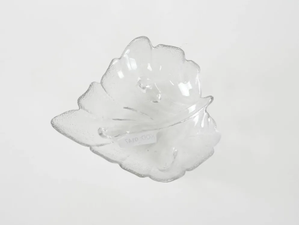 Coupe en verre en forme de feuille, design danois, années 1970, fabriquée au Danemark